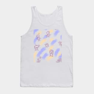 Purple yellow sparkle watercolor art Tank Top